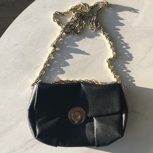 Henri Bendel Black Leather Caviar Milliner Bag